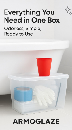 Armoglaze Pour On Bathtub Refinishing | All Equipment in 1 box Odorless refinishing